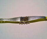 Roger Vivier Broche Vivier Bracelet in Lemon Yellow Leather with Rhinestone Buckle