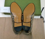Gucci Python Print Leather Ankle Boots with Gold Logo Buckles Shoes Avana