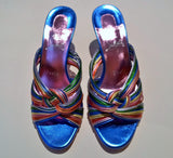 Christian Louboutin Multitaski 70 Metallic Multicolor Leather Mules Sandals