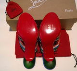 Christian Louboutin Multitaski 70 Metallic Multicolor Leather Mules Sandals