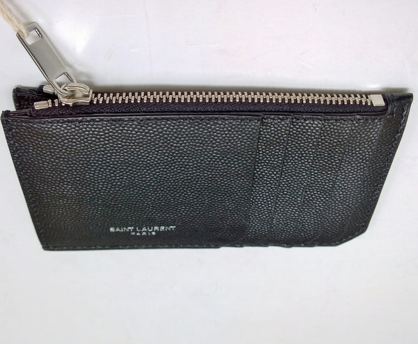 Saint Laurent Fragments Card Wallet YSL Black Leather Logo Case