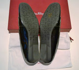 Ferragamo Bonnie Black Patent Buckle Loafers Flats Shoes