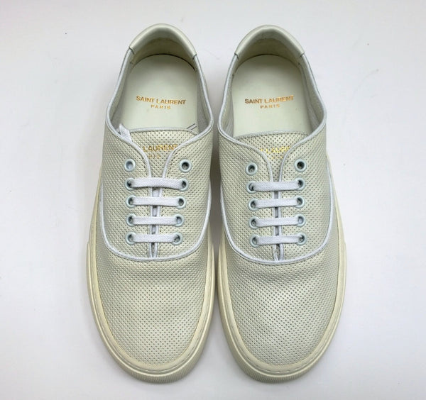 Saint Laurent Venice Low Top Sneakers in Off White Perforated Leather New in Box Trainers