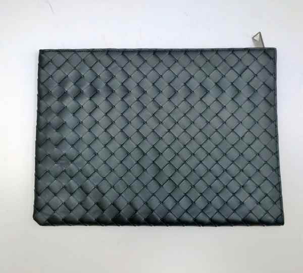 Bottega Veneta Computer Laptop Black Leather Clutch Case
