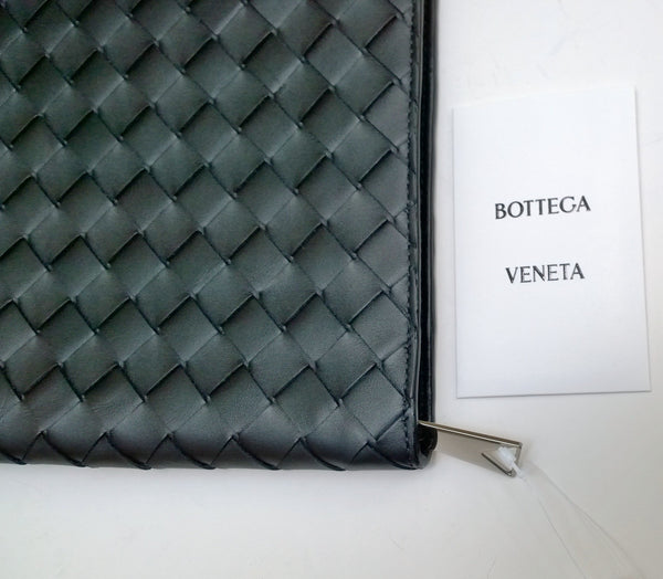 Bottega Veneta Computer Laptop Black Leather Clutch Case