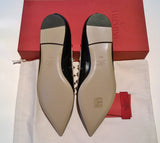 Valentino Garavani Rockstud Black Patent Leather Flats