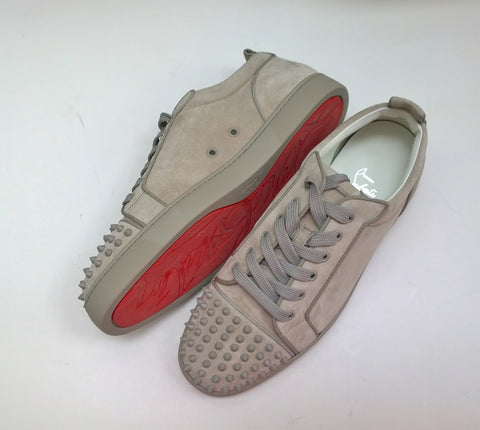 Christian Louboutin Louis Junior Spikes Sneakers in Warm Grey Goose