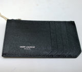 Saint Laurent Fragments Card Wallet YSL Black Leather Logo Case