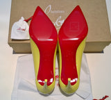 Christian Louboutin Sporty Kate 85 Patent Yellow Heels Piou Piou