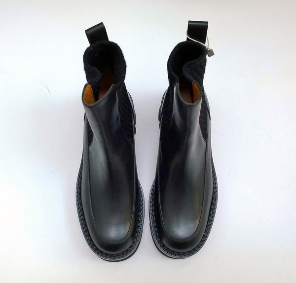 Chloé Owena Black Ankle Platform Boots with Elastic Sides
