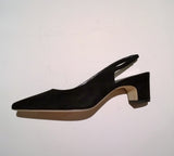 Manolo Blahnik Paledaba Black Suede Slingback Heels New Shoes