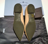 Prada Bow Pointy Ballet Flats in Cipria Nude Patent Leather Shoes