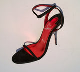 Christian Louboutin Arch Queen 100 Black Suede Rhinestone Sandals Heels