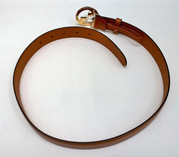 Gucci Blondie Belt Luggage Tan Leather with Gold GG Buckle 3cm