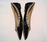 Valentino Garavani Rockstud Black Patent Leather Flats