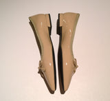 Prada Bow Pointy Ballet Flats in Cipria Nude Patent Leather Shoes