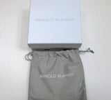 Manolo Blahnik Hangisi Mini Fuchsia Satin Rhinestone Buckle Belt 20mm Dark Pink