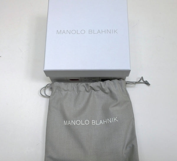 Manolo Blahnik Hangisi Mini Fuchsia Satin Rhinestone Buckle Belt 20mm Dark Pink