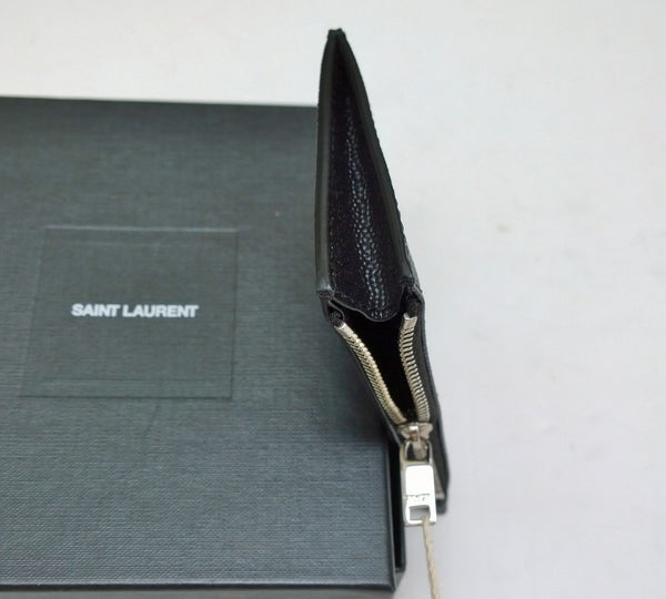 Saint Laurent Fragments Card Wallet YSL Black Leather Logo Case