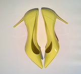 Christian Louboutin Sporty Kate 85 Patent Yellow Heels Piou Piou