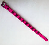 Valentino Garavani Pink PP Fuchsia Rockstud Leather Bracelet Pantone