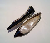 Valentino Garavani Rockstud Black Patent Leather Flats
