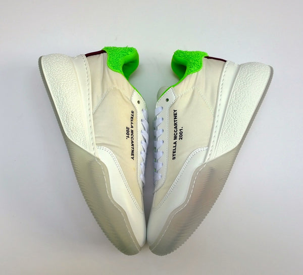 Stella McCartney Loop White and Lime Green Recycled Sneakers New in Box