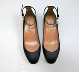 Valentino Garavani Tango Black Leather Ankle Strap Flats