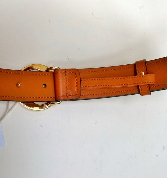 Gucci Blondie Belt Luggage Tan Leather with Gold GG Buckle 3cm