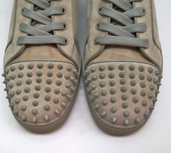 Christian Louboutin Louis Junior Spikes Sneakers in Warm Grey Goose