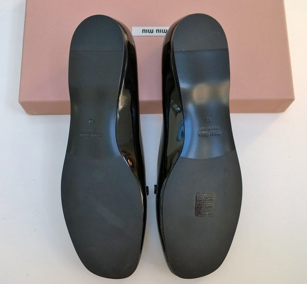 Miu Miu Black Patent Loafers New Flats Shoes