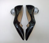 Paul Andrew Ankara Black Patent Rhinestone Jewel Heels