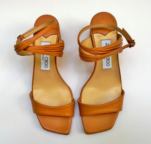 Jimmy Choo Jago 60 Ankle Strap Sandals in Caramel Brown Zsa
