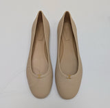 Chloé Marcie Pale Beige Leather Flats with Gold Tone Details New in Box Shoes Delicate Nude