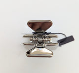 Prada Claw Clip in Silver Metal with Logo New in Box Hair Accessories