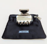 Prada Claw Clip in Silver Metal with Logo New in Box Hair Accessories