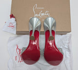 Christian Louboutin Mariza Is Back 85 Silver Strass Slides New in Box Sandals