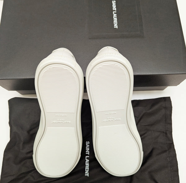 Saint Laurent Andy White Leather Low Top Sneakers New in Box Gym
