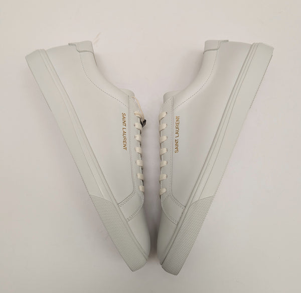 Saint Laurent Andy White Leather Low Top Sneakers New in Box Gym