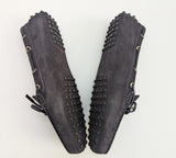 Tod's Driving Shoes Bow Loafers in Dark Navy Suede New in Box