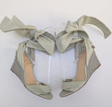 Christian Louboutin Melides du Désert 85 Cotton Canvas Espadrille Wedge Sandals New in Box