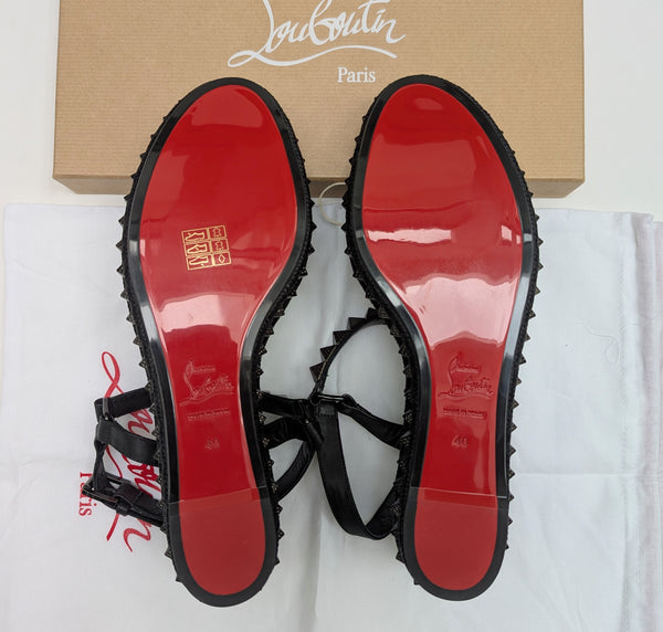 Christian Louboutin Pyraclou 60 Black Studs Platform Wedge Sandals New in Box
