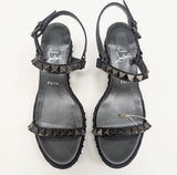 Christian Louboutin Pyraclou 60 Black Studs Platform Wedge Sandals New in Box