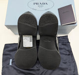 Prada New in Box Black Patent Leather Logo Loafers