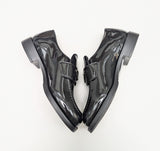Prada New in Box Black Patent Leather Logo Loafers