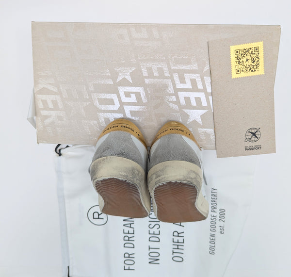 Golden Goose Super Star White Leather Sneakers with Gold Star New in Box