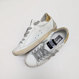 Golden Goose Super Star White Leather Sneakers with Gold Star New in Box