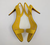 Christian Louboutin O Marylin 85 Sunflower Yellow Leather Slingback Heels Sandals Pollen New in Box
