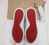 Christian Louboutin Vieirissima Sneakers In White Leather with Red Trim New in Box