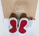 Christian Louboutin Tutti Rui Brown Leather, Canvas and Suede Sneakers New in Box Trainers